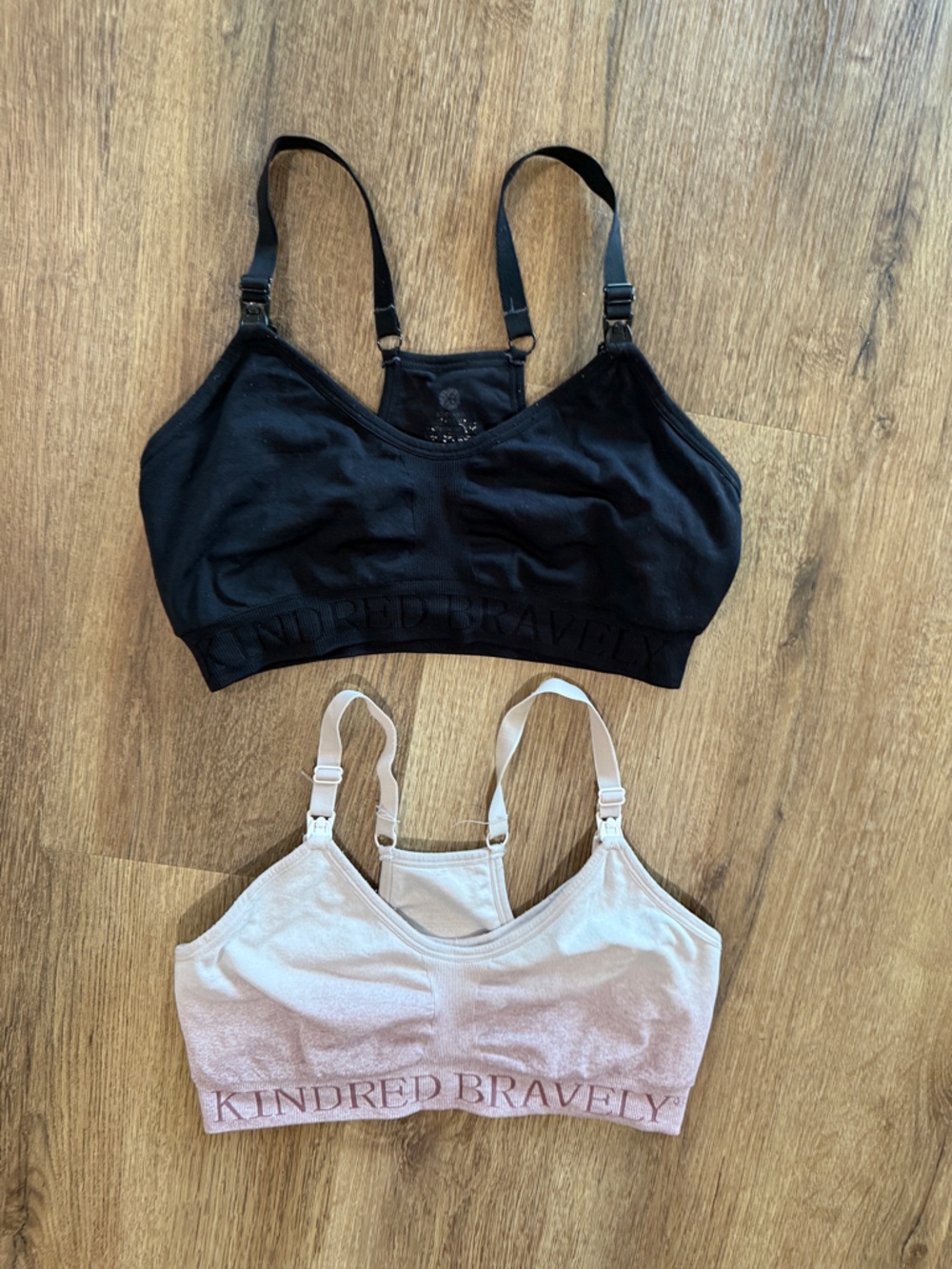Set of two racerback nursing and pumping bras
